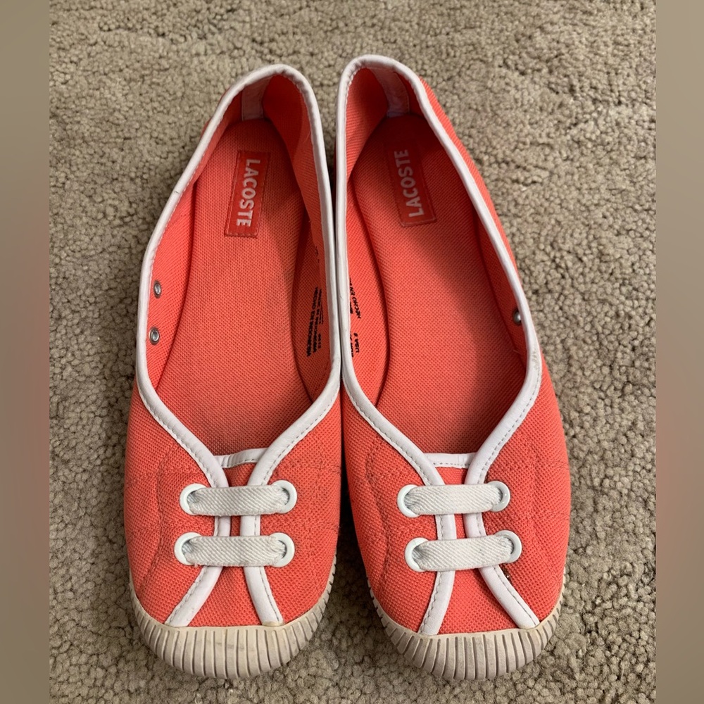 Lacoste Women's Pink and White Footwear - flats